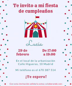 Alternative view of Invitaciones de cumpleaños solidarias