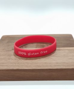Pulsera "100% gluten free" roja