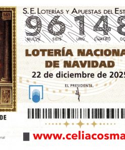 ¡Lotería de Navidad 2025 nº 96148!