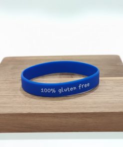 Pulsera "100% gluten free" azul