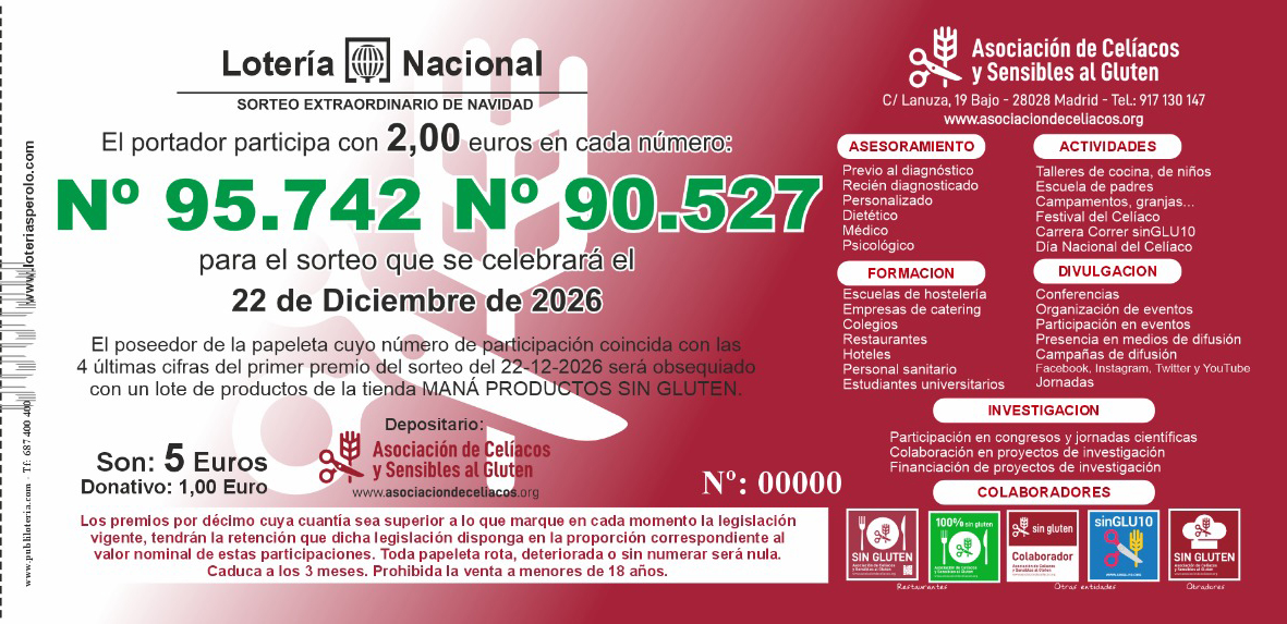 Participaciones Lotería Navidad 2026